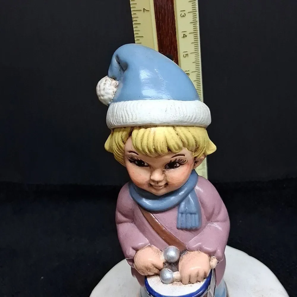 Vintage Ceramic Santa Elf, And Drummer Boy Music Box‎